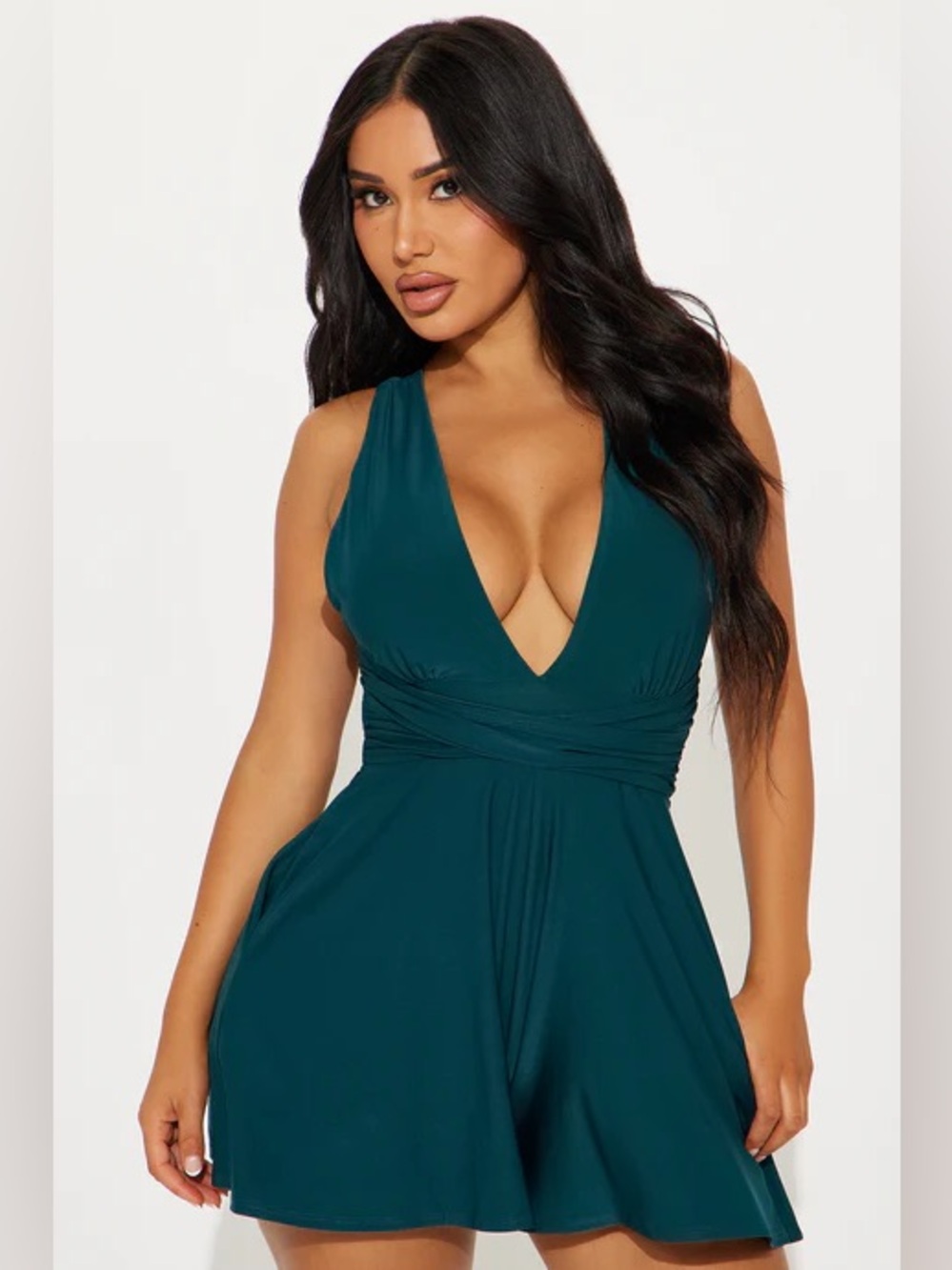 FashionNova Back at it Again Romper - Hunter
